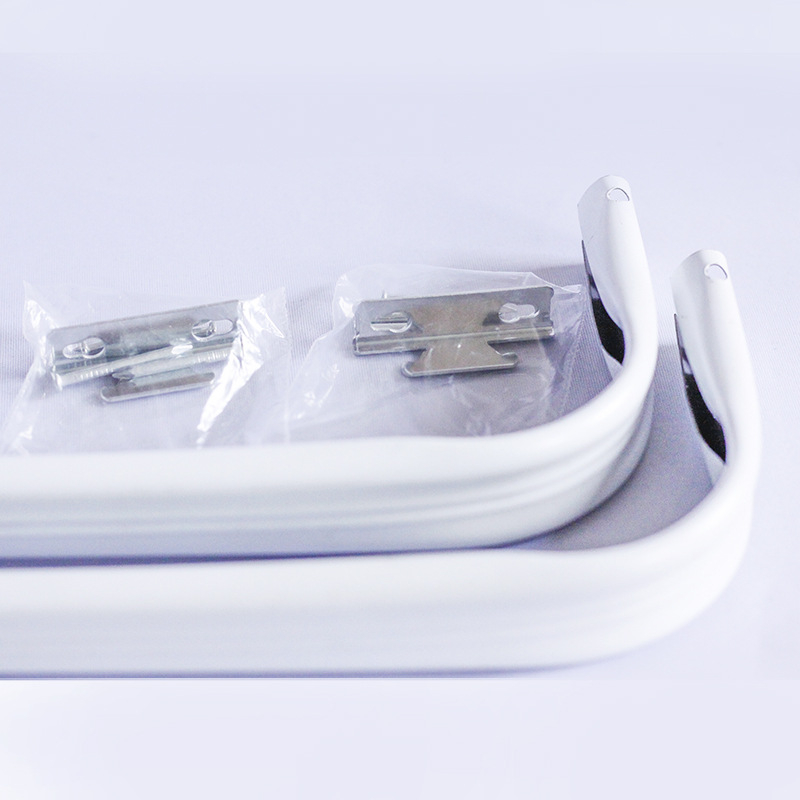 Teleszkópos fém ruhaszárító rúd C-típusú függönypályával, fúrás nélkül, hálószoba és nappali számára