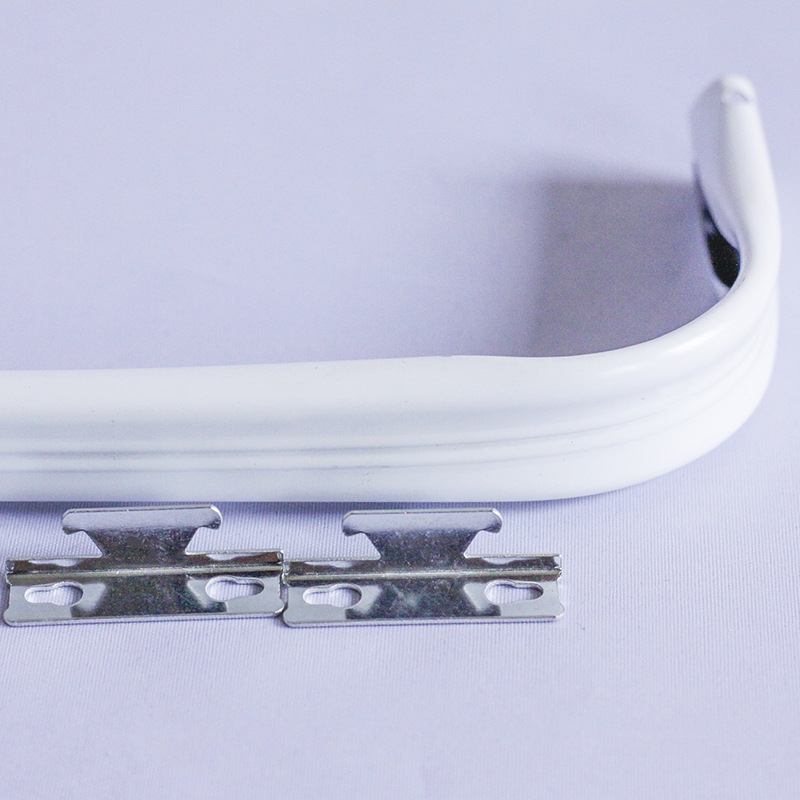 Teleszkópos fém ruhaszárító rúd C-típusú függönypályával, fúrás nélkül, hálószoba és nappali számára