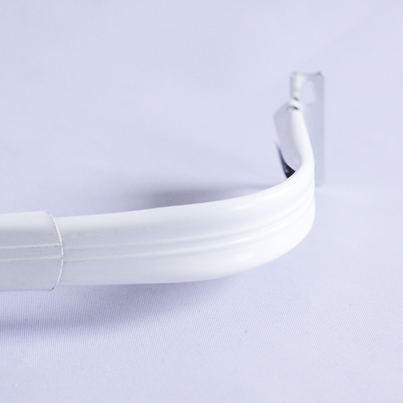 Teleszkópos fém ruhaszárító rúd C-típusú függönypályával, fúrás nélkül, hálószoba és nappali számára