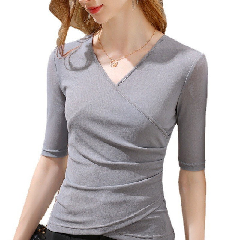 Top pentru dansuri pătrate pentru femei, croială Slim, guler de blană, mâneci de 1/4, amestec de spandex (Primăvara 2023)