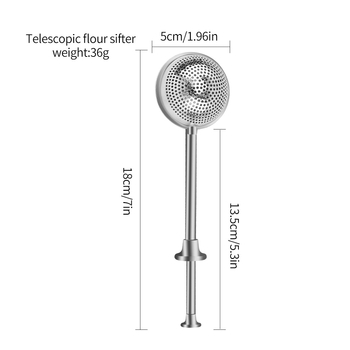 Dispersor de praf cu apăsare – sită pentru făină semi-deschisă, unelte de bucătărie pentru coacere, recipient sferic pentru zahăr pudră și condimente