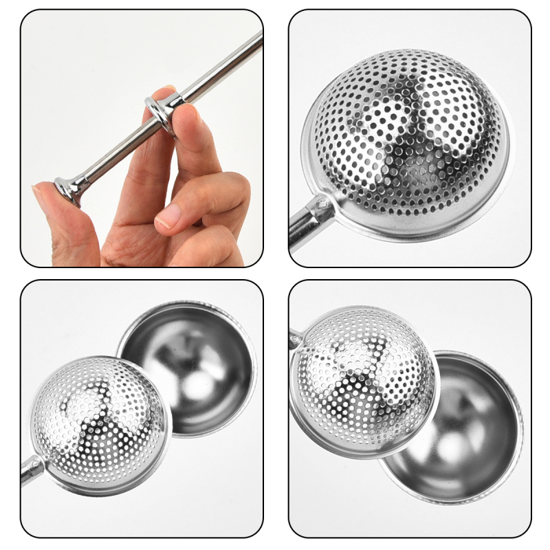 Dispersor de praf cu apăsare – sită pentru făină semi-deschisă, unelte de bucătărie pentru coacere, recipient sferic pentru zahăr pudră și condimente