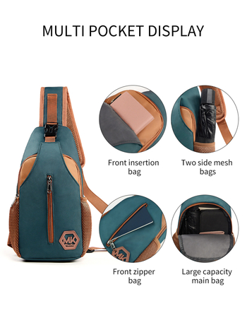 Geantă de piept pentru bărbați — stil de călătorie în timpul liber, material Oxford, respirabilă, Mitkenny, primăvara 2025