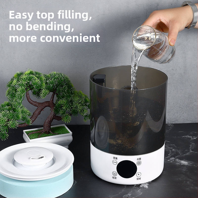 Umidificator cu ultrasunete, rezervor 2,6–4,0 L, acoperire 21–30 m², telecomandă, temporizator 2–8 ore