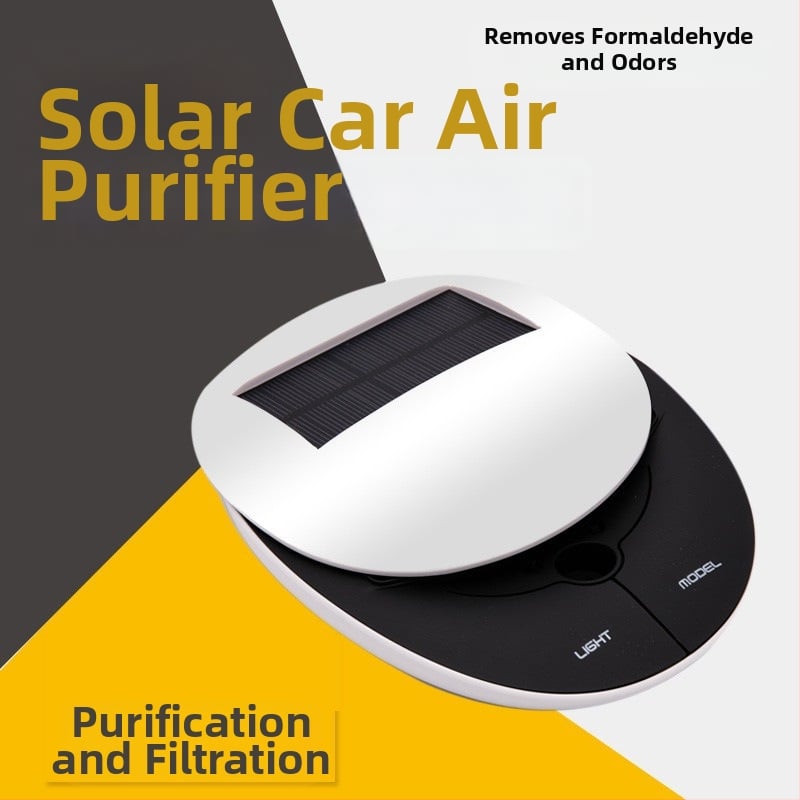 Purificator de aer pentru mașină, alimentat cu energie solară, cu ioni negativi – eliminarea mirosurilor și a formaldehidei, sterilizare, model T1