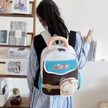 Ghiozdan Oxford pentru copii, ușor, cu bretele umăr cu pernă aer, imprimeu animal, pentru clasele I–II