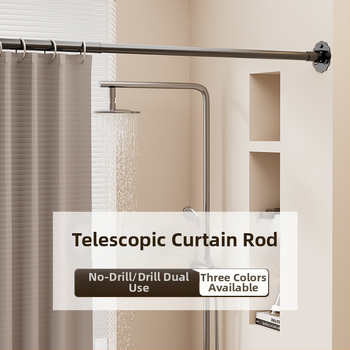 Bară telescopic universală pentru duș, cu unghi, din oțel inoxidabil 201, marca Golden Thoughts, personalizabilă, stil modern minimalist