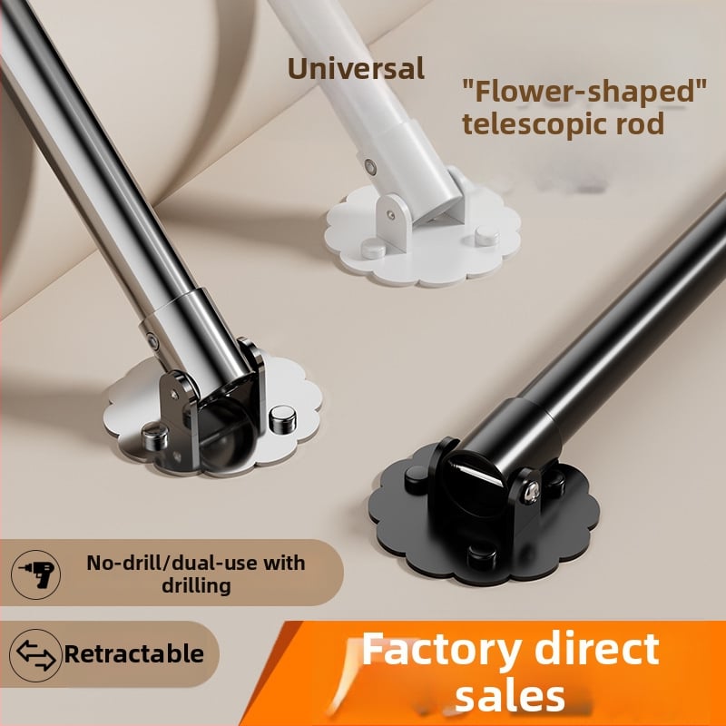 Bară telescopic universală pentru duș, cu unghi, din oțel inoxidabil 201, marca Golden Thoughts, personalizabilă, stil modern minimalist