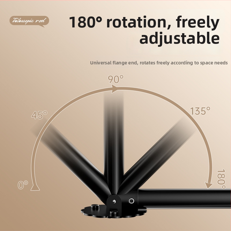 Bară telescopic universală pentru duș, cu unghi, din oțel inoxidabil 201, marca Golden Thoughts, personalizabilă, stil modern minimalist