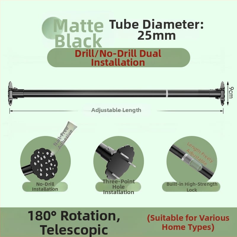 Bară telescopic universală pentru duș, cu unghi, din oțel inoxidabil 201, marca Golden Thoughts, personalizabilă, stil modern minimalist