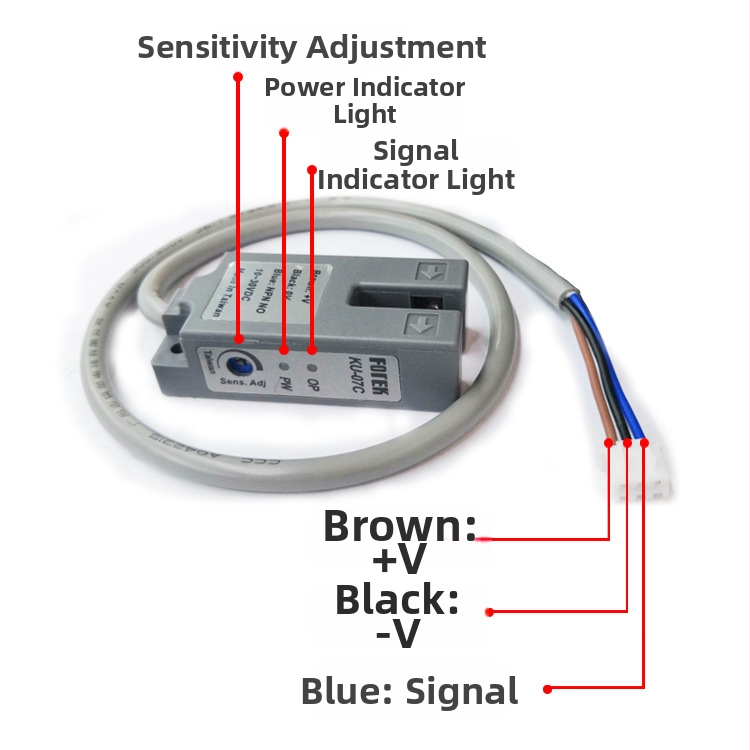 Príslušenstvo fotorelektrického senzora pre stroj na uzatváranie čaju s U-tvarovanou drážkou, integrovaný výrobný proces, fotorelektrický typ