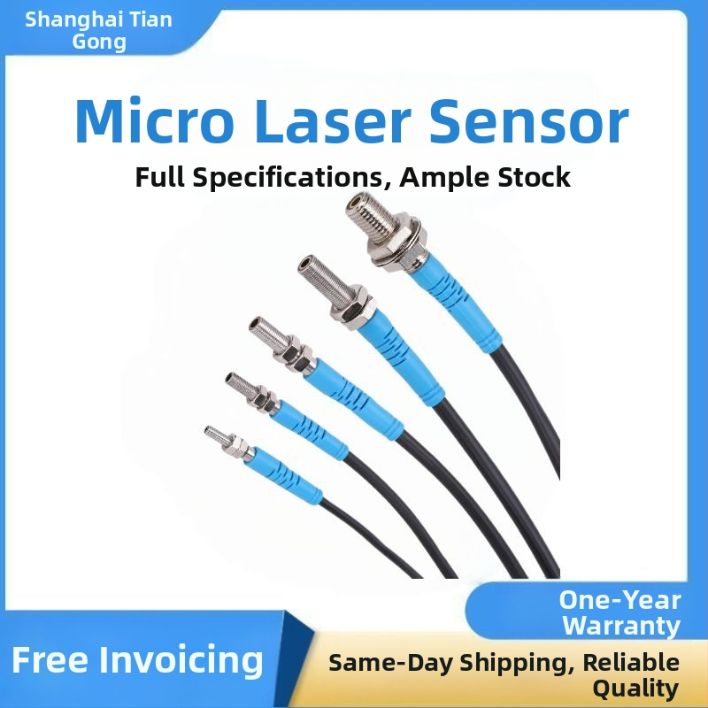 Mikro laserový senzor - difúzny reflexný, protistojací pravouhlý svetelný senzor, viditeľný svetelný bod, modely M3, M4, M6