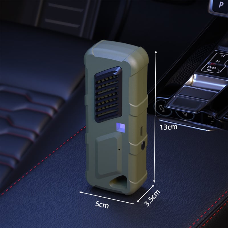 Autó USB-töltésű ózonos dezodoráló és mini légtisztító – negatív ionok, aktív szén, ózon; légáram 50 m3/h, érintéses vezérlés, 10 m²-ig, szűrő nélküli
