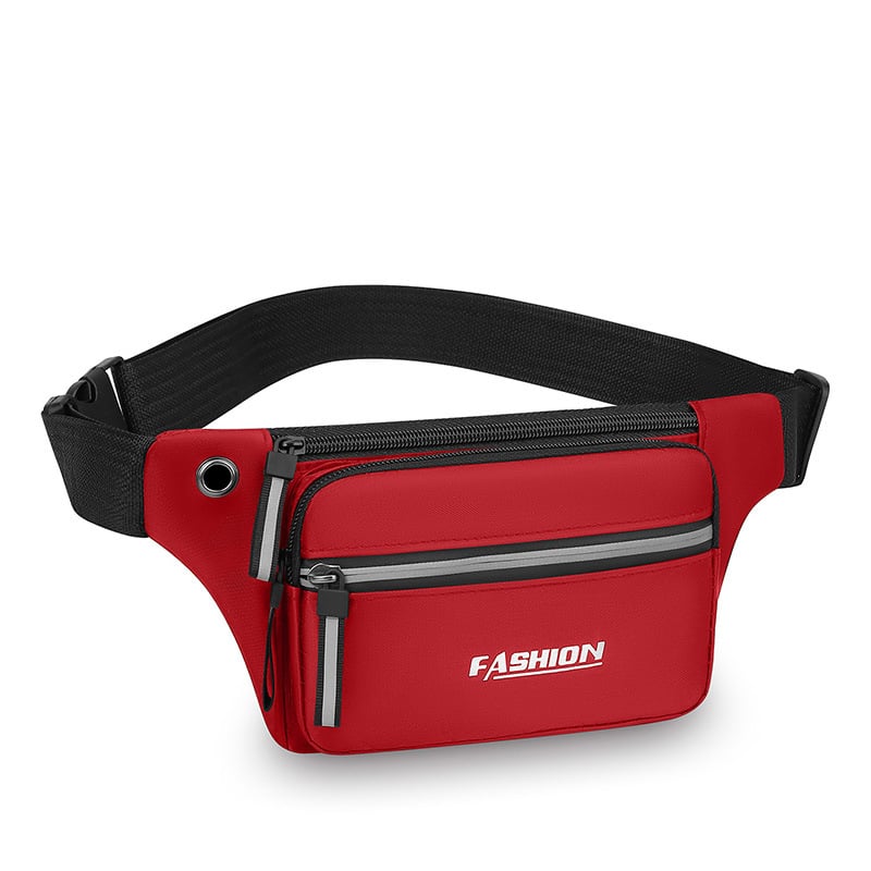 Geantă de talie sport unisex din material Oxford, respirabilă și ultra-ușoară, antibacteriană, pentru sporturi în aer liber, stil stradal, buzunar pentru telefon