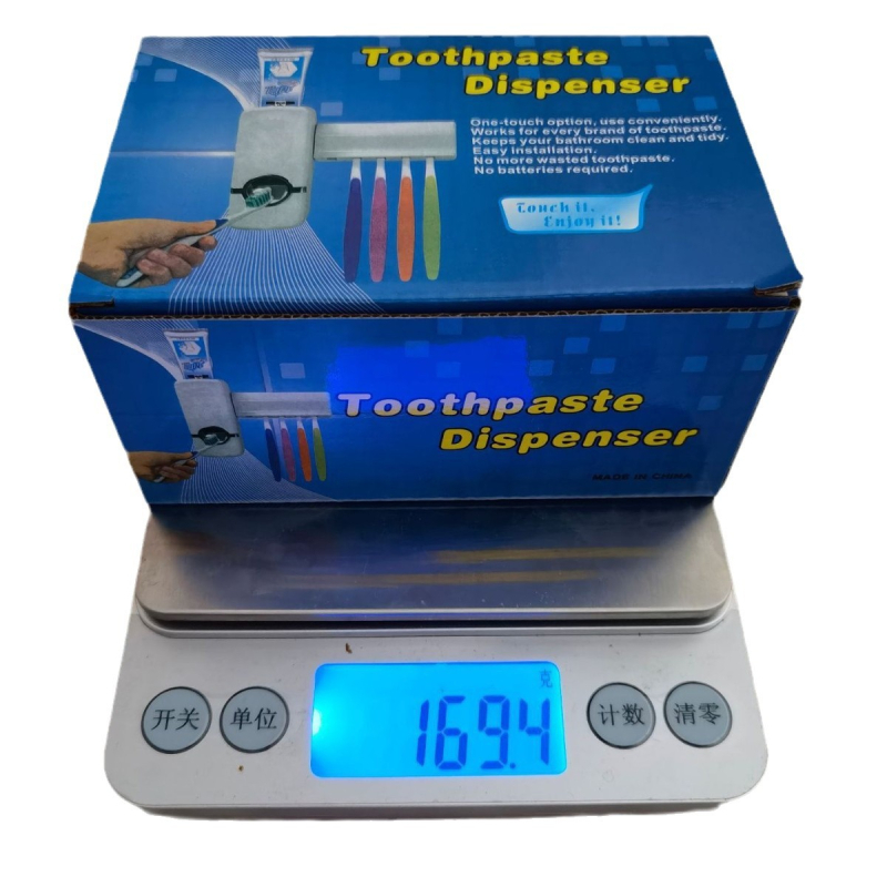 Automat pentru pastă de dinți cu montaj pe perete prin ventuză și suport pentru periuțe protejat de praf; potrivit pentru toate grupele de vârstă; neimportat.