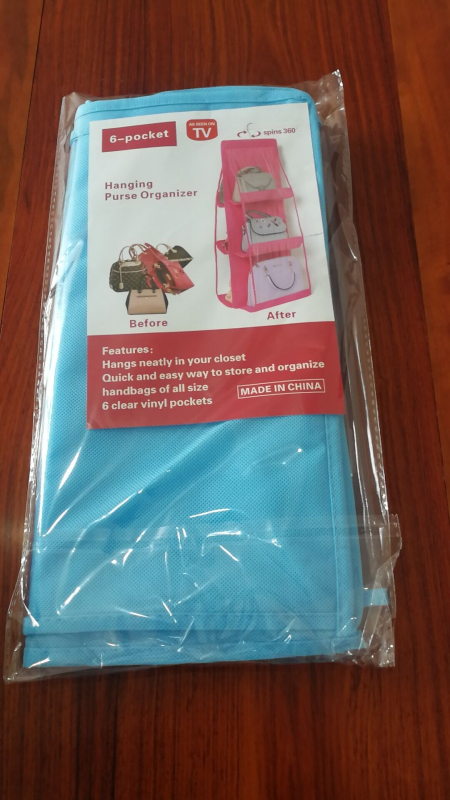 Geantă de depozitare pentru agățat, cu șase straturi, dublă față, formă cubică, țesătură nețesută