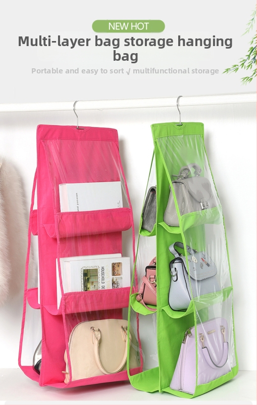 Geantă de depozitare pentru agățat, cu șase straturi, dublă față, formă cubică, țesătură nețesută