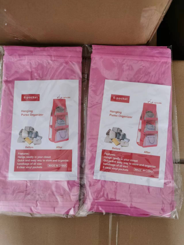 Geantă de depozitare pentru agățat, cu șase straturi, dublă față, formă cubică, țesătură nețesută