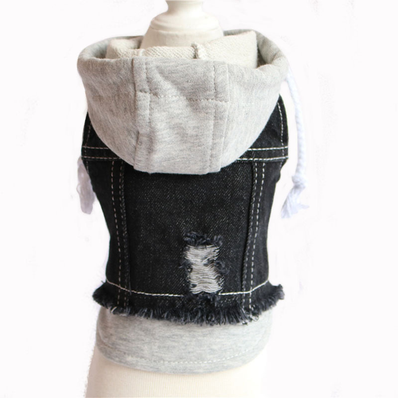 Vestă din denim pentru câini, stil Leisure, brand DOGGYZSTYLE/Moe Bei Le, îmbrăcăminte pentru animale de companie