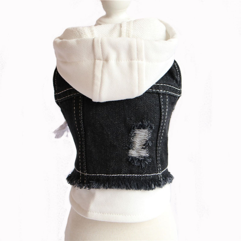 Vestă din denim pentru câini, stil Leisure, brand DOGGYZSTYLE/Moe Bei Le, îmbrăcăminte pentru animale de companie