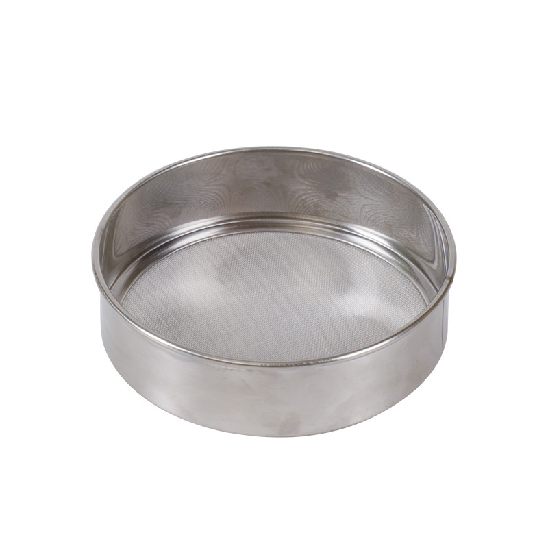 Ανοξείδωτο κόσκινο αλευριού, χειροκίνητο, στρογγυλό, 40-πλέγμα, κατάλληλο για κουζίνα και αρτοποιία