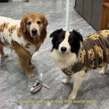 Vesta pentru câini mari din poliester, căptușită cu fleece, caldă, stil casual, unisex