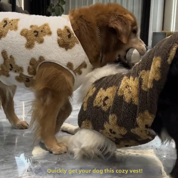 Vesta pentru câini mari din poliester, căptușită cu fleece, caldă, stil casual, unisex