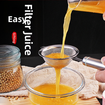 Lingură-filtru din oțel inoxidabil 304 pentru făină și lapte de soia, design cu cârlig unic