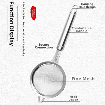 Lingură-filtru din oțel inoxidabil 304 pentru făină și lapte de soia, design cu cârlig unic