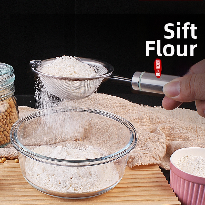 Lingură-filtru din oțel inoxidabil 304 pentru făină și lapte de soia, design cu cârlig unic