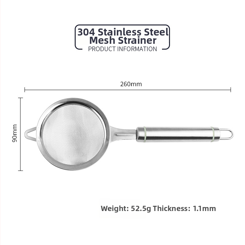 Lingură-filtru din oțel inoxidabil 304 pentru făină și lapte de soia, design cu cârlig unic