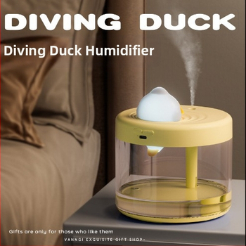 Umidificator de birou cu design rață scufundătoare, lampă ambientală, USB, model QSY01, pentru spații până la 10 m², rezervor ≤0,5 L, 1 ieșire ceață