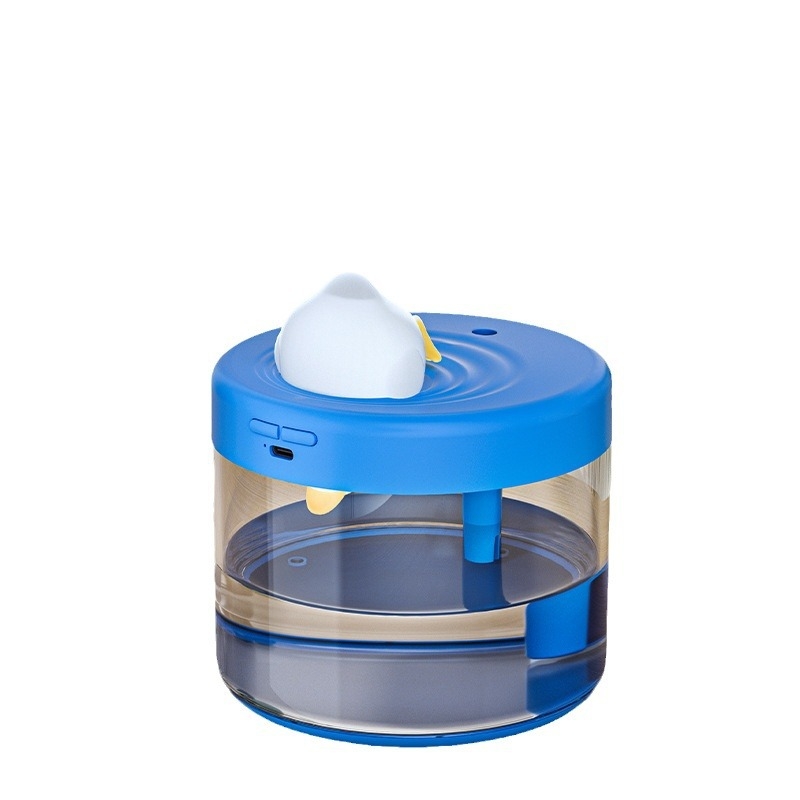 Umidificator de birou cu design rață scufundătoare, lampă ambientală, USB, model QSY01, pentru spații până la 10 m², rezervor ≤0,5 L, 1 ieșire ceață