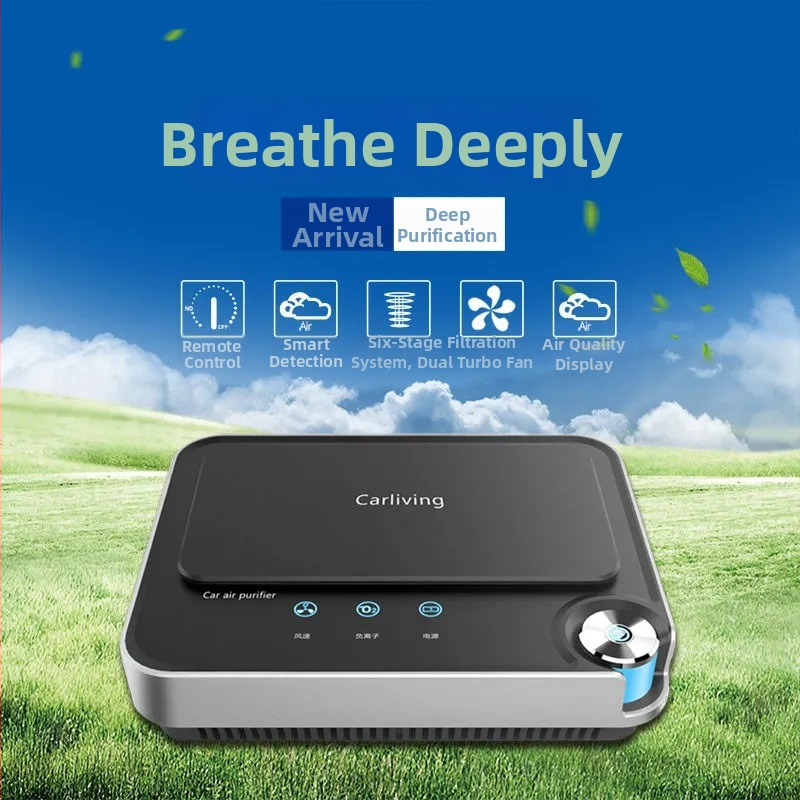 Automobilový čistič vzduchu, model Q8, výkon 6W, napájanie 12V, koncentrácia záporných iónov 2000