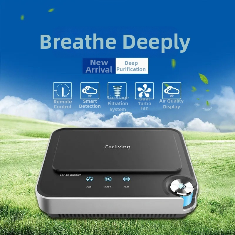 Automobilový čistič vzduchu, model Q8, výkon 6W, napájanie 12V, koncentrácia záporných iónov 2000