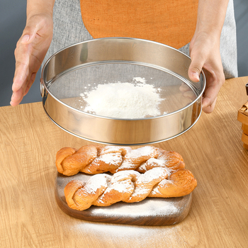 Sită de făină din oțel inoxidabil, plasă 40–60, rotund, manual, filtru fin