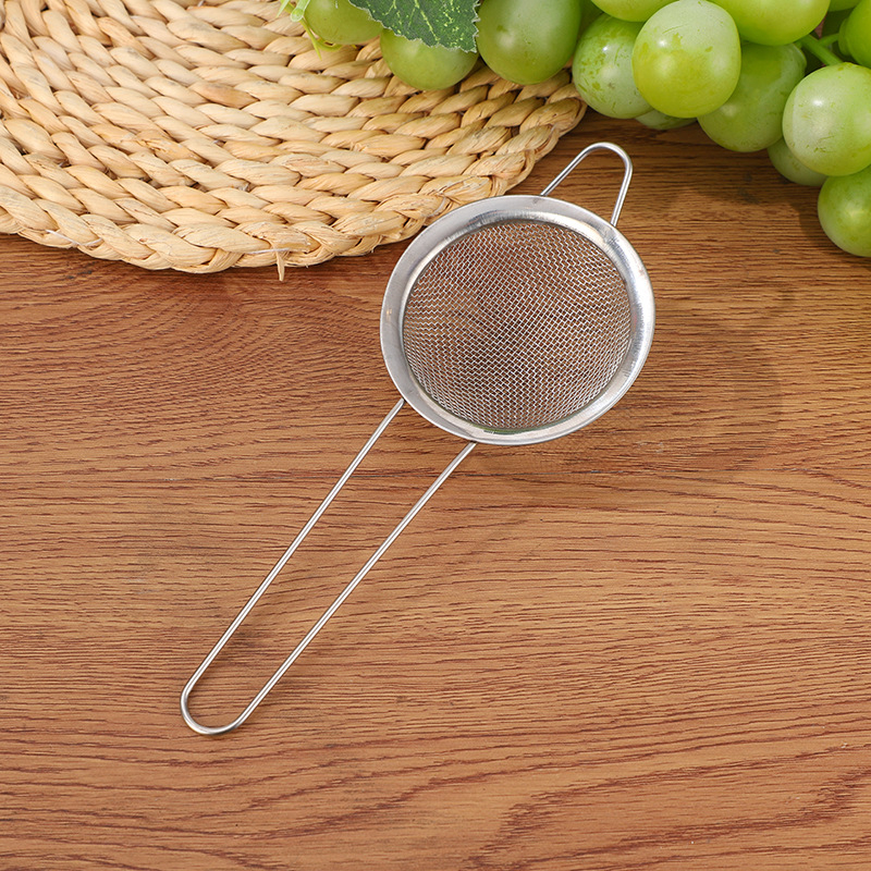 Sită manuală din oțel inoxidabil 201 pentru făină, filtrare suc și lapte de soia – antiderapant, rezistent la căldură, design modern minimalist