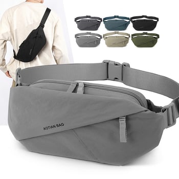 Férfiaknak szóló crossbody mellkas táska, városi minimalist stílus — Oxford szövet, légáteresztő, vízálló, ultrakönnyű