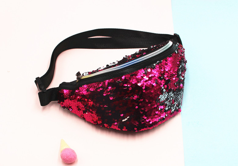 Borsetă sport din piele cu paiete sirenă – Dongjin, pentru femei