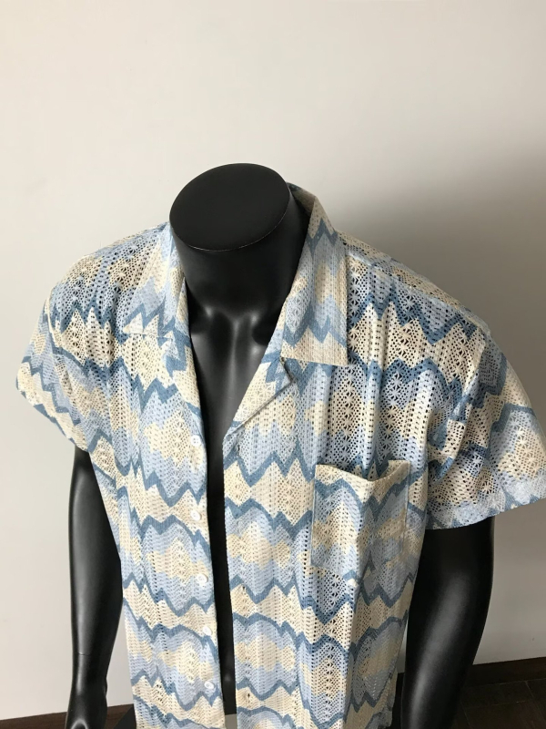 Cămașă cu guler Lapel, croială lejeră, mâneci 3/4, țesătură Dylan respirabilă ≥96%, fără călcare