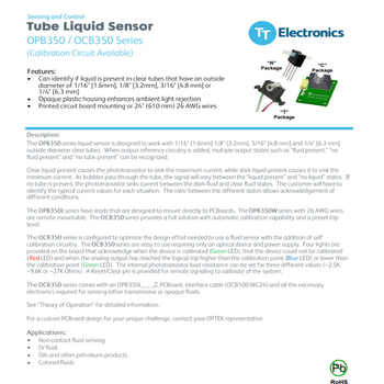 OPB350W250Z TT Electronics žljebasti optički senzor