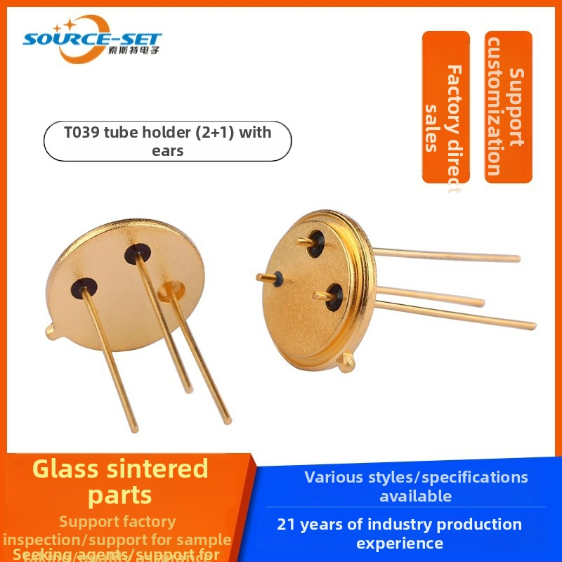 Saster sklenená hermeticky uzavretá základňa senzora pre TO-39 trubkový držiak, konfigurácia 2+1