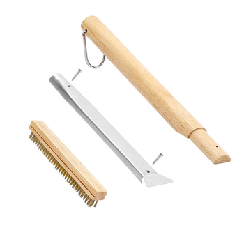 Perie BBQ cu sârmă de cupru și mâner din lemn, 100 bucăți într-o cutie