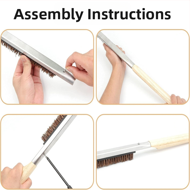 Perie BBQ cu sârmă de cupru și mâner din lemn, 100 bucăți într-o cutie