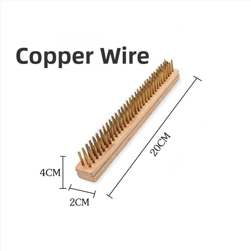 Perie BBQ cu sârmă de cupru și mâner din lemn, 100 bucăți într-o cutie
