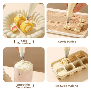 Egyszer használatos díszítő tasak csővel, élelmiszer-minőségű PE anyagból torta és sütemények dekorációjához