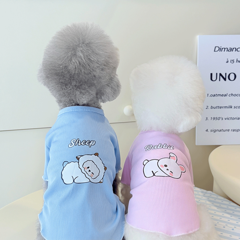 Pamukasta majica za kućne ljubimce s karikaturnim printom, Playing Cat Diary, odjeća za pse za sve sezone