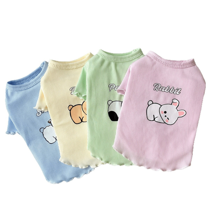 Pamukasta majica za kućne ljubimce s karikaturnim printom, Playing Cat Diary, odjeća za pse za sve sezone