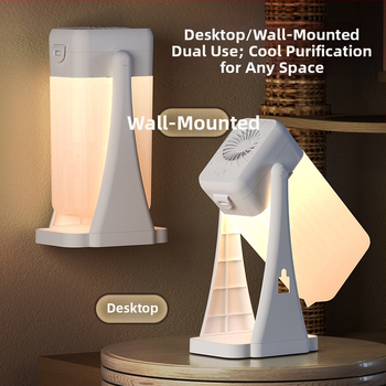 Καθαριστής αέρα με νυχτερινό φως και φωτοκαταλυτικό μηχανισμό - αφαιρεί οσμές από κατοικίδια και γύρη - καλύπτει 21-30 m² - ροή αέρα 50 m³/h - USB τροφοδοσία