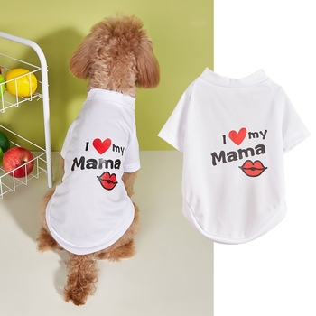 Majica za kućne ljubimce od poliestera, motiv psa i mačke, dizajn „I Love My Mama“, unisex